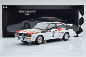Audi Quattro Audi Sport #1 H. Mikkola / A. Hertz Winners International Swedish Rally 1981 Minichamps 1:18 155811102 Kov – obrázok 6 z 6