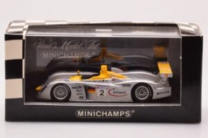 Audi R8 Infineon #2 L. Aiello / R. Capello / Pescatori 2nd Place 24 Hours of Le Mans 2001 Minichamps 1:43 400011202 Kov – obrázok 4 z 4