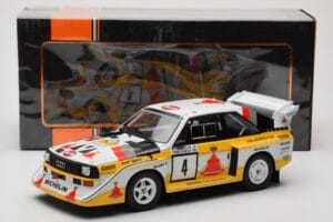 Audi Sport Quattro S1 E2 #4 S. Blomqvist / B. Cederberg Rally 1000 Lakes 1985 IXO 1:18 18RMC161A Kov – obrázok 6 z 6