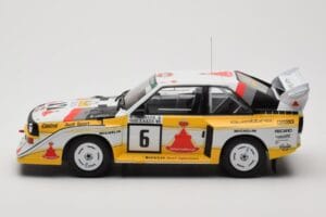 Audi Sport Quattro S1 E2 #6 H. Mikkola / A. Hertz Rally 1000 Lakes 1985 IXO 1:18 18RMC161B Kov – obrázok 3 z 6