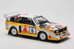 Audi Sport Quattro S1 E2 #6 H. Mikkola / A. Hertz Rally 1000 Lakes 1985 IXO 1:18 18RMC161B Kov – obrázok 4 z 6