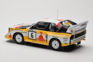 Audi Sport Quattro S1 E2 #6 H. Mikkola / A. Hertz Rally 1000 Lakes 1985 IXO 1:18 18RMC161B Kov – obrázok 5 z 6