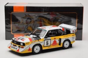 Audi Sport Quattro S1 E2 #6 H. Mikkola / A. Hertz Rally 1000 Lakes 1985 IXO 1:18 18RMC161B Kov – obrázok 6 z 6