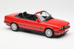 BMW 318i E30 Kabriolet Červený Norev 1:18 183210 Kov – obrázok 4 z 6