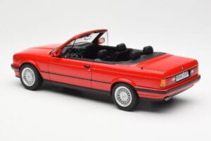 BMW 318i E30 Kabriolet Červený Norev 1:18 183210 Kov – obrázok 5 z 6