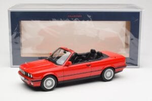 BMW 318i E30 Kabriolet Červený Norev 1:18 183210 Kov – obrázok 6 z 6