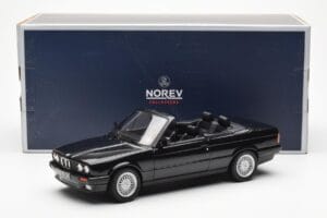 BMW 325i E30 Kabriolet Čierny Metalíza Norev 1:18 183211 Kov – obrázok 6 z 6