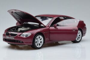 BMW 645Ci E63 Tmavo Červený Kyosho 1:18 08701CR Kov – obrázok 2 z 7