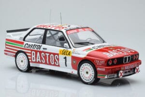 BMW M3 E30 Bastos #1 R. Ravaglia / E. Pirro / E. Van de Poele 24 Hours of Spa 1991 IXO 1:18 18RMC081A Kov – obrázok 4 z 6