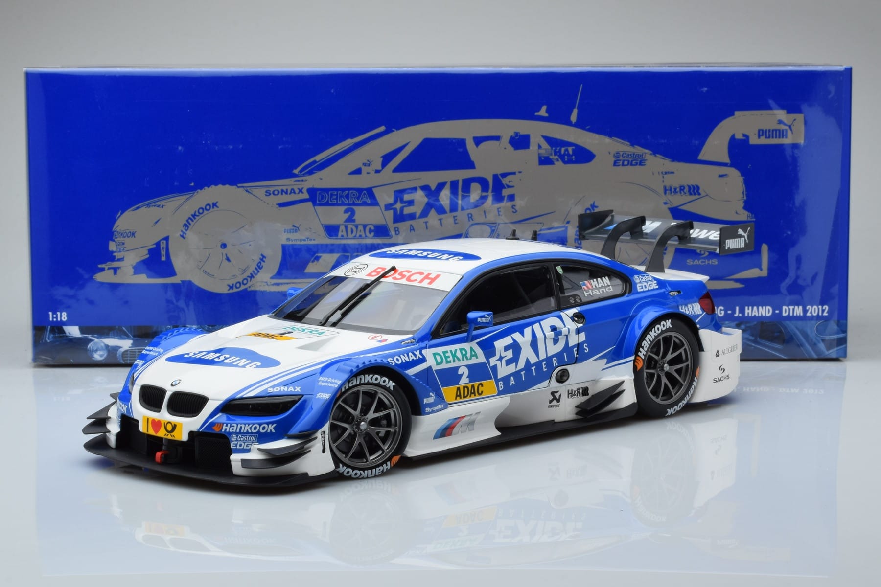 BMW M3 #2 BMW Team RMG A.J. Hand DTM 2012 Minichamps 1:18 100122202 Kov – obrázok 8 z 8