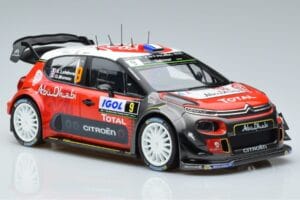 Citroen C3 WRC #9 S. Lefebvre / G. Moreau Tour de Corse 2017 Norev 1:18 181633 Kov – obrázok 4 z 6