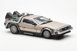 DeLorean DMC-12 Time Machine Back to the Future Strieborný Sun Star 1:18 2711 Kov – obrázok 6 z 8