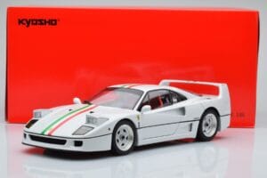 Ferrari F40 Perleťová Biela Italy Kyosho 1:18 08416PWT-G Kov – obrázok 8 z 8