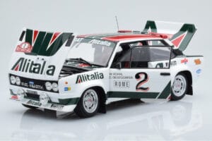 Fiat 131 Abarth Alitalia #2 W. Röhrl / C. Geistdörfer Rally Monte Carlo 1978 Kyosho 1:18 08376G Kov – obrázok 2 z 10