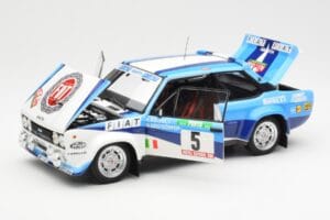 Fiat 131 Abarth #5 Team Fiat Works Rally Portugal 1980 Kyosho 1:18 08376A Kov – obrázok 2 z 8