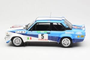 Fiat 131 Abarth #5 Team Fiat Works Rally Portugal 1980 Kyosho 1:18 08376A Kov – obrázok 4 z 8