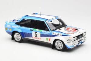 Fiat 131 Abarth #5 Team Fiat Works Rally Portugal 1980 Kyosho 1:18 08376A Kov – obrázok 6 z 8
