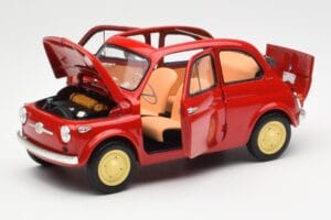 Fiat Nuova 500 Coral Červený Kyosho 1:18 08966R Kov – obrázok 2 z 8