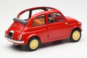 Fiat Nuova 500 Coral Červený Kyosho 1:18 08966R Kov – obrázok 3 z 8