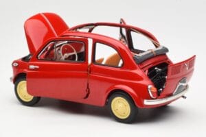 Fiat Nuova 500 Coral Červený Kyosho 1:18 08966R Kov – obrázok 5 z 8