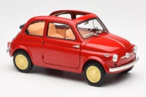 Fiat Nuova 500 Coral Červený Kyosho 1:18 08966R Kov – obrázok 6 z 8