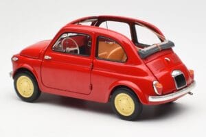Fiat Nuova 500 Coral Červený Kyosho 1:18 08966R Kov – obrázok 7 z 8