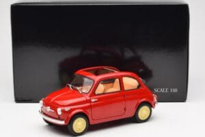 Fiat Nuova 500 Coral Červený Kyosho 1:18 08966R Kov – obrázok 8 z 8