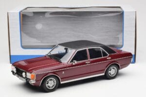 Ford Granada Mk1 Metalická Tmavo Červená Matná Čierna MCG 1:18 MCG18393 Kov – obrázok 6 z 6