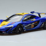 McLaren P1 GTR Modrá So Žltými Pruhmi AUTOart 1:18