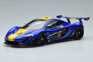 McLaren P1 GTR Modrá So Žltými Pruhmi AUTOart 1:18