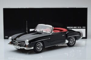 Mercedes 190 SL W121 Kabriolet Čierny Minichamps 1:18 100037030 Kov – obrázok 8 z 8