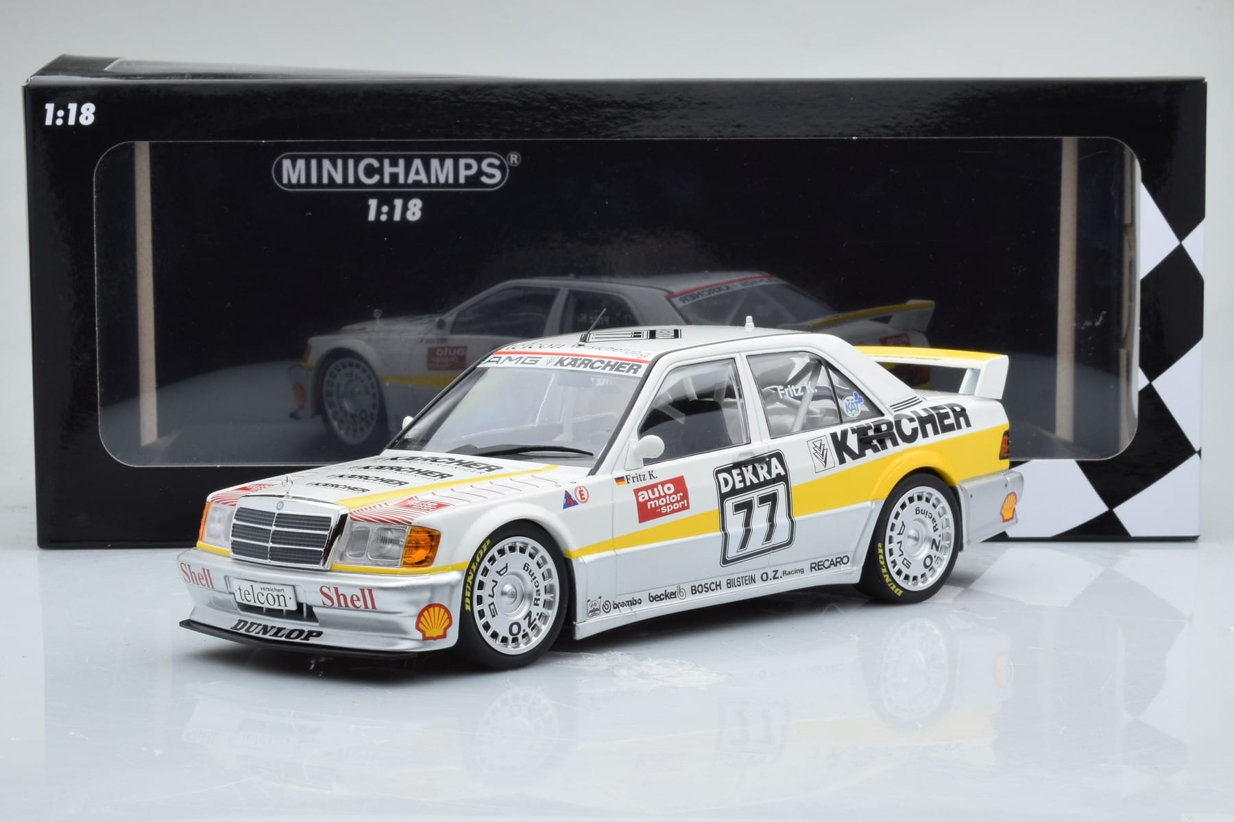 Mercedes 190E 2.5-16 W201 EVO 1 Karcher #77 F. Kreutzpointer Team AMG-Mercedes DTM 1990 Minichamps 1:18 155903677 Kov – obrázok 6 z 6