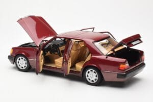Mercedes 500E W124 Červený Metallic Edícia Dealera Norev 1:18 B66040699 Kov – obrázok 5 z 8