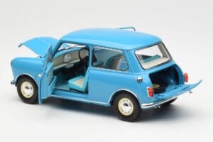 Morris Mini Minor Modrý Kyosho 1:18 08964BL Kov – obrázok 5 z 8