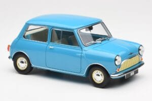 Morris Mini Minor Modrý Kyosho 1:18 08964BL Kov – obrázok 6 z 8