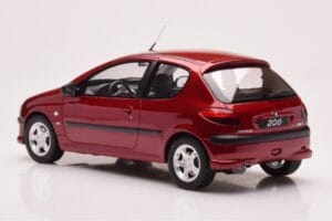 Peugeot 206 S16 Červený Otto 1:18 OT1039 Živica – obrázok 5 z 6