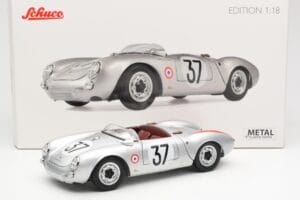 Porsche 550 RS Spyder #37 H. Polensky / R. von Frankenberg 24 Hours of Le Mans 1955 Schuco 1:18 450033400 Kov – obrázok 8 z 8