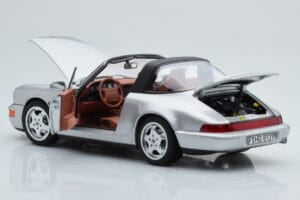 Porsche 911 964 Carrera 4 Targa Polar Strieborný Norev 1:18 187342 Kov – obrázok 3 z 9