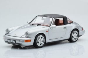 Porsche 911 964 Carrera 4 Targa Polar Strieborný Norev 1:18 187342 Kov – obrázok 4 z 9