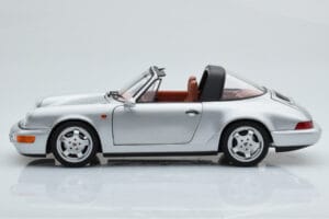 Porsche 911 964 Carrera 4 Targa Polar Strieborný Norev 1:18 187342 Kov – obrázok 6 z 9