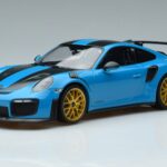 Porsche 911 991.2 GT3 RS Weissach Package Miami Modrý Zlaté Kolesá Minichamps 1:18 153068310 Kov