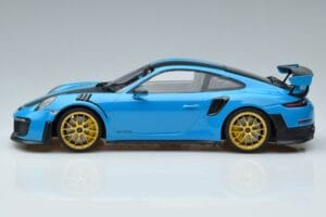 Porsche 911 991.2 GT3 RS Weissach Package Miami Modrý Zlaté Kolesá Minichamps 1:18 153068310 Kov – obrázok 3 z 6