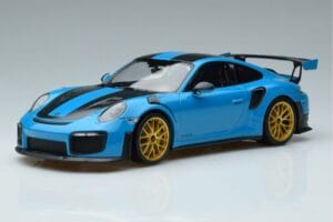 Porsche 911 991.2 GT3 RS Weissach Package Miami Modrý Zlaté Kolesá Minichamps 1:18 153068310 Kov