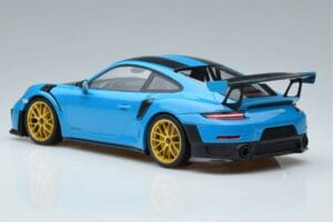 Porsche 911 991.2 GT3 RS Weissach Package Miami Modrý Zlaté Kolesá Minichamps 1:18 153068310 Kov – obrázok 5 z 6