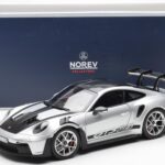 Porsche 911 992 GT3 Weissach Pack GT Strieborný Metalíza Norev 1:18 - image 8 of 8