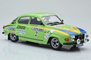 Saab 96 V4 #2 S. Blomqvist / H. Sylvan Rally Sweden 1976 IXO 1:18 18RMC085B Kov – obrázok 4 z 6