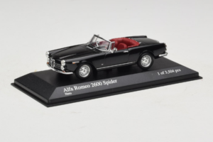 Alfa Romeo 2600 Spider Čierny Minichamps 1:43 400120630 Kov – obrázok 2 z 4