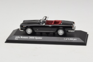 Alfa Romeo 2600 Spider Čierny Minichamps 1:43 400120630 Kov