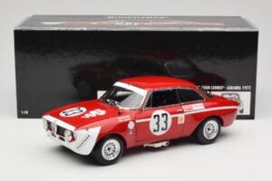 Alfa Romeo GTA 1300 Junior #33 T. Hezemans / G. van Lennep Hezemans Jarama 1972 Minichamps 1:18 100721233 Kov – obrázok 8 z 8