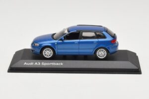 Audi A3 8P Sportback Mauritius Blue Minichamps 1:43 5010403033 Kov